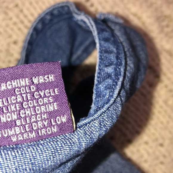 Vintage denim maxi dress floral embroidered size small cotton fabric - Picture 7 of 9